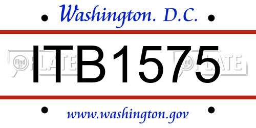 ITB1575 District Of Columbia License Plate