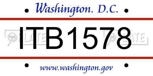 ITB1578 District Of Columbia License Plate