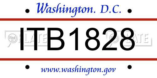 ITB1828 District Of Columbia License Plate