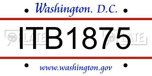 ITB1875 District Of Columbia License Plate