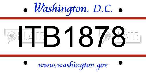 ITB1878 District Of Columbia License Plate