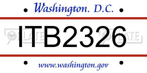 ITB2326 District Of Columbia License Plate