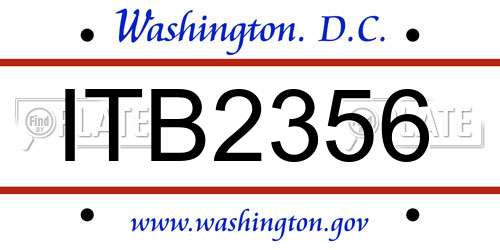 ITB2356 District Of Columbia License Plate