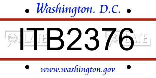 ITB2376 District Of Columbia License Plate