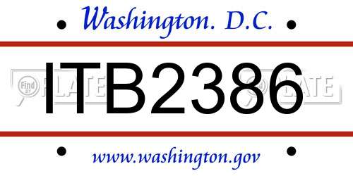 ITB2386 District Of Columbia License Plate