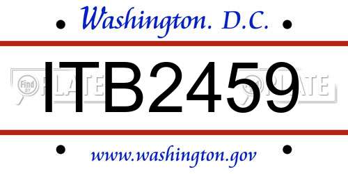 ITB2459 District Of Columbia License Plate