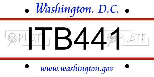 ITB441 District Of Columbia License Plate