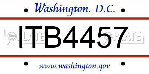 ITB4457 District Of Columbia License Plate