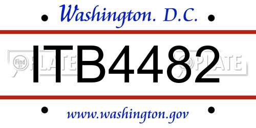 ITB4482 District Of Columbia License Plate