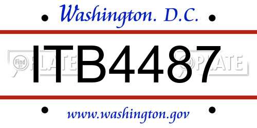 ITB4487 District Of Columbia License Plate