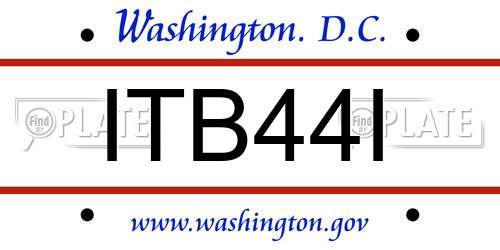 ITB44I District Of Columbia License Plate