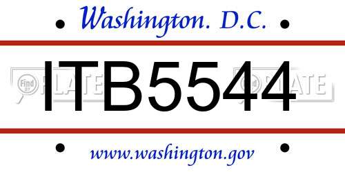 ITB5544 District Of Columbia License Plate