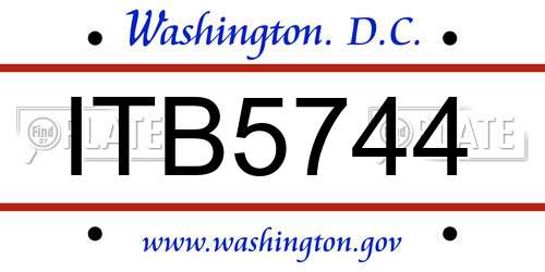 ITB5744 District Of Columbia License Plate