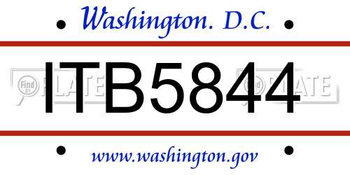 ITB5844 District Of Columbia License Plate