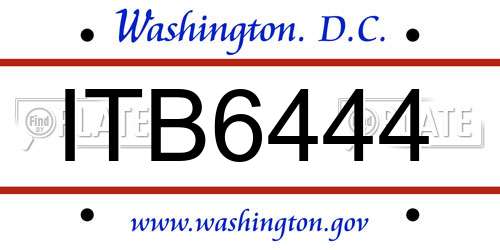 ITB6444 District Of Columbia License Plate