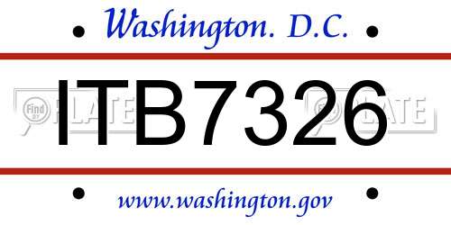 ITB7326 District Of Columbia License Plate