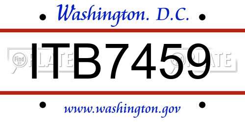 ITB7459 District Of Columbia License Plate