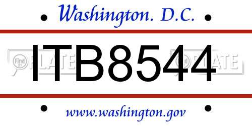 ITB8544 District Of Columbia License Plate