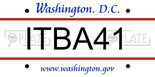 ITBA41 District Of Columbia License Plate