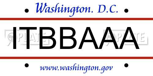 ITBBAAA District Of Columbia License Plate