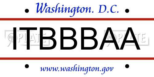 ITBBBAA District Of Columbia License Plate