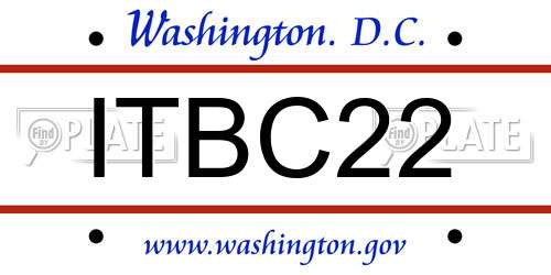 ITBC22 District Of Columbia License Plate
