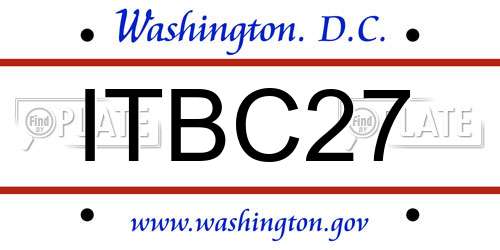 ITBC27 District Of Columbia License Plate