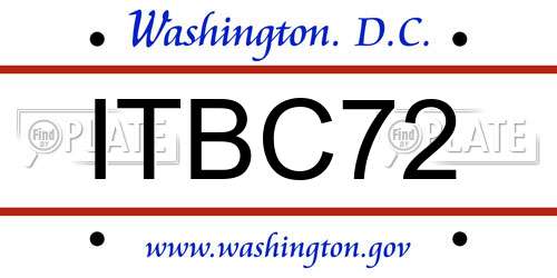 ITBC72 District Of Columbia License Plate