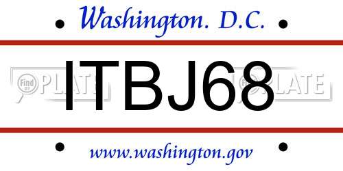 ITBJ68 District Of Columbia License Plate