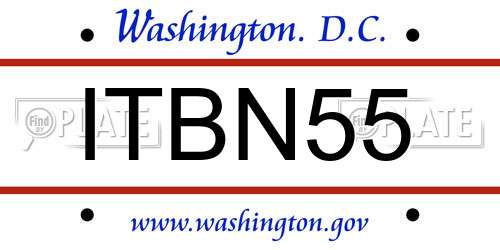 ITBN55 District Of Columbia License Plate