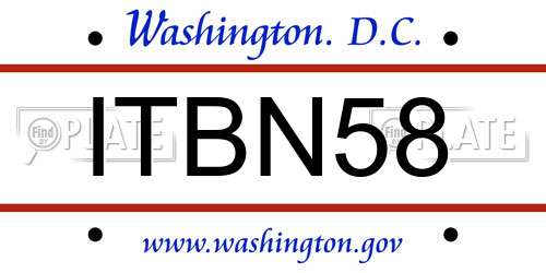 ITBN58 District Of Columbia License Plate