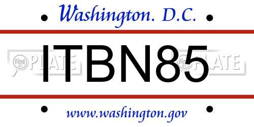 ITBN85 District Of Columbia License Plate