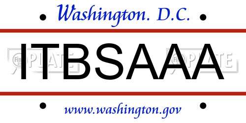ITBSAAA District Of Columbia License Plate