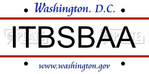 ITBSBAA District Of Columbia License Plate
