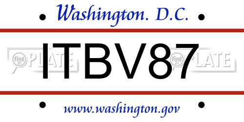 ITBV87 District Of Columbia License Plate