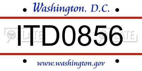 ITD0856 District Of Columbia License Plate