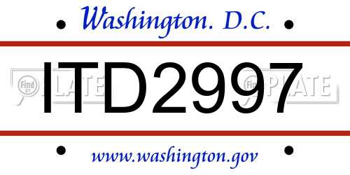 ITD2997 District Of Columbia License Plate