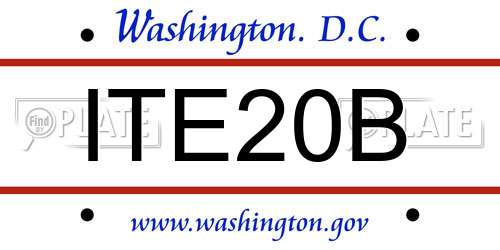 ITE20B District Of Columbia License Plate