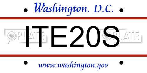 ITE20S District Of Columbia License Plate