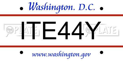 ITE44Y District Of Columbia License Plate