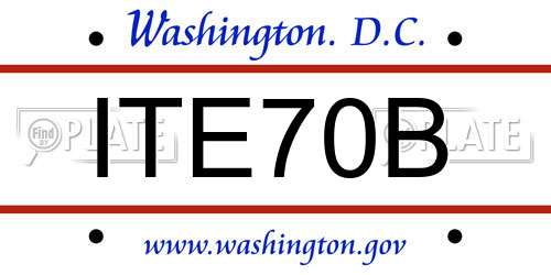 ITE70B District Of Columbia License Plate