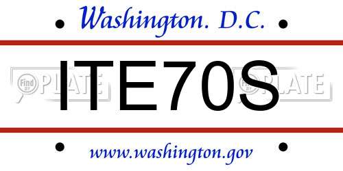 ITE70S District Of Columbia License Plate