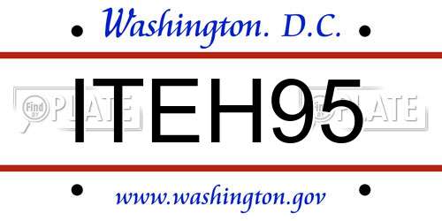 ITEH95 District Of Columbia License Plate