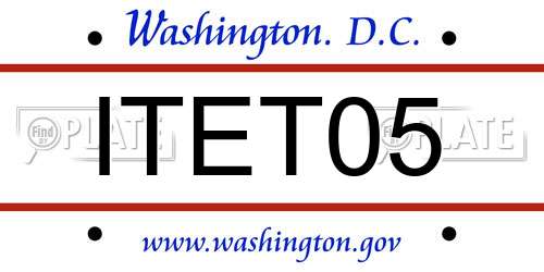 ITET05 District Of Columbia License Plate