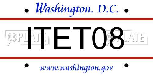 ITET08 District Of Columbia License Plate