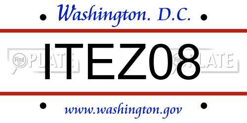 ITEZ08 District Of Columbia License Plate