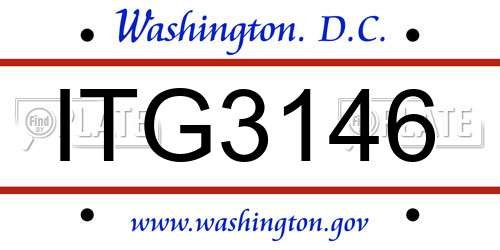 ITG3146 District Of Columbia License Plate
