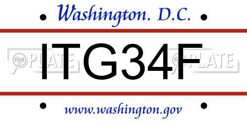 ITG34F District Of Columbia License Plate
