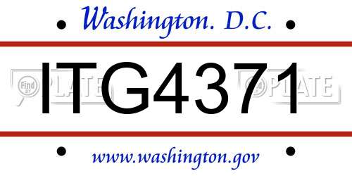 ITG4371 District Of Columbia License Plate