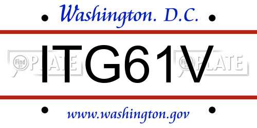 ITG61V District Of Columbia License Plate